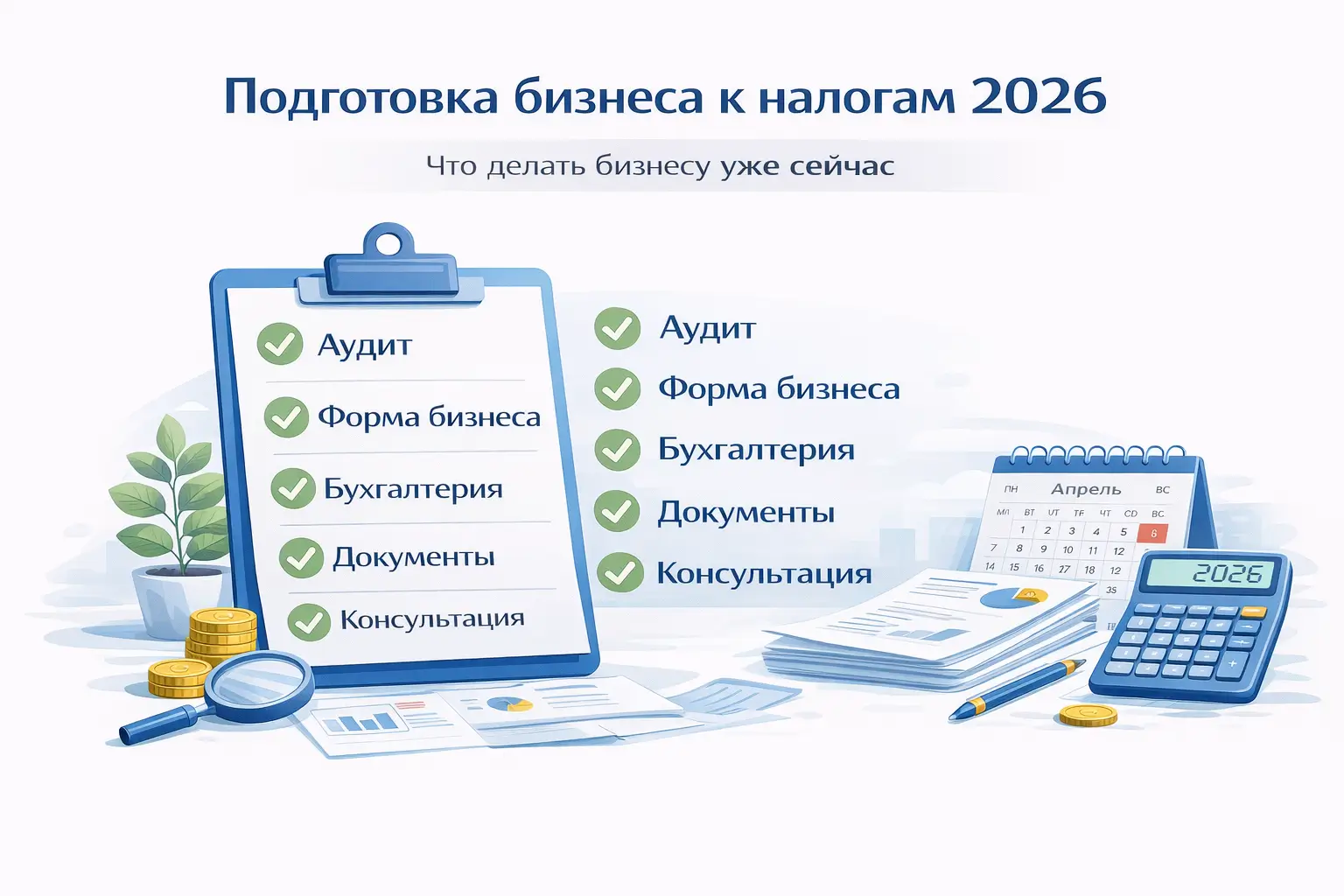 Чек-лист подготовки бизнеса к налогам в 2026 году
